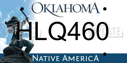 HLQ460 Oklahoma License Plate