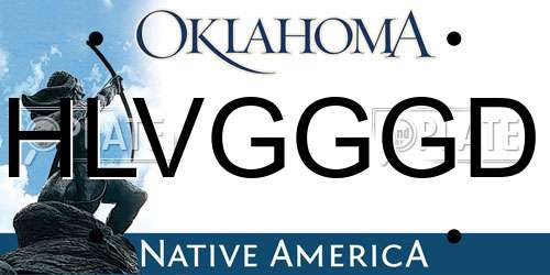 HLVGGGD Oklahoma License Plate