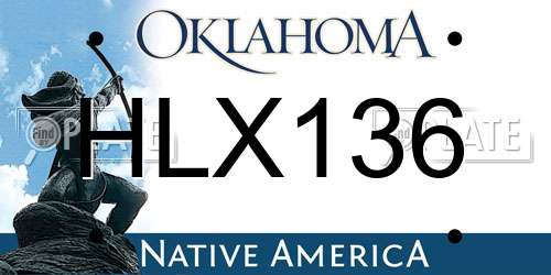 HLX136 Oklahoma License Plate