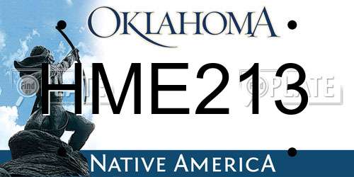 HME213 Oklahoma License Plate