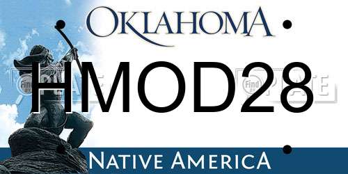 HMOD28 Oklahoma License Plate