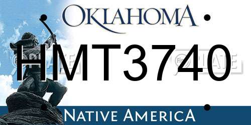 HMT3740 Oklahoma License Plate