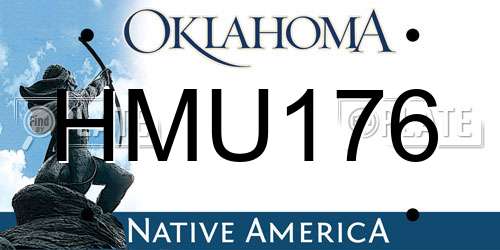 HMU176 Oklahoma License Plate