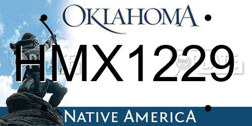 HMX1229 Oklahoma License Plate