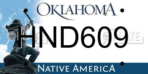 HND609 Oklahoma License Plate