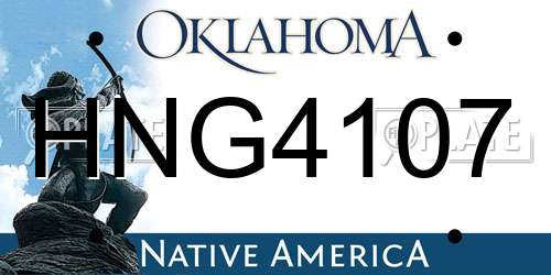HNG4107 Oklahoma License Plate