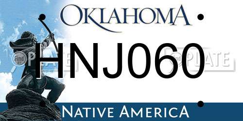 HNJ060 Oklahoma License Plate