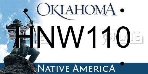 HNW110 Oklahoma License Plate