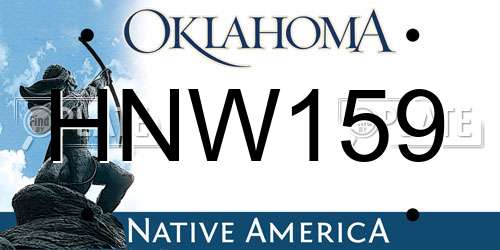 HNW159 Oklahoma License Plate