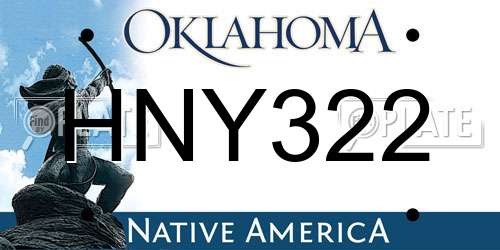 HNY322 Oklahoma License Plate