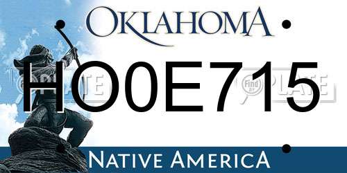HO0E715 Oklahoma License Plate