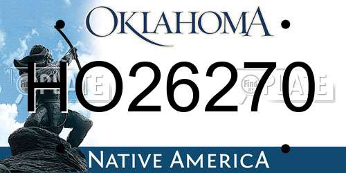 HO26270 Oklahoma License Plate