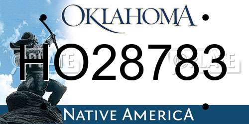 HO28783 Oklahoma License Plate
