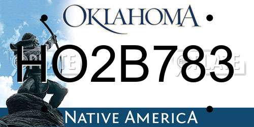 HO2B783 Oklahoma License Plate