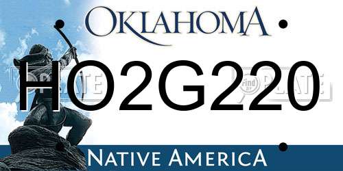 HO2G220 Oklahoma License Plate