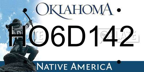 HO6D142 Oklahoma License Plate