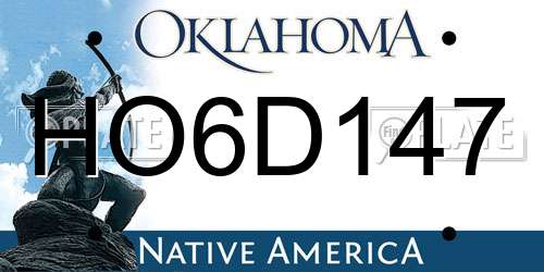 HO6D147 Oklahoma License Plate
