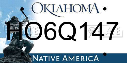 HO6Q147 Oklahoma License Plate