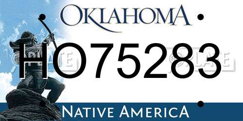 HO75283 Oklahoma License Plate