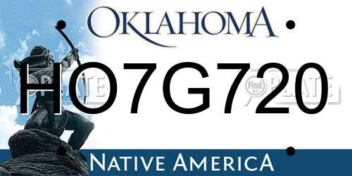 HO7G720 Oklahoma License Plate