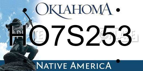 HO7S253 Oklahoma License Plate
