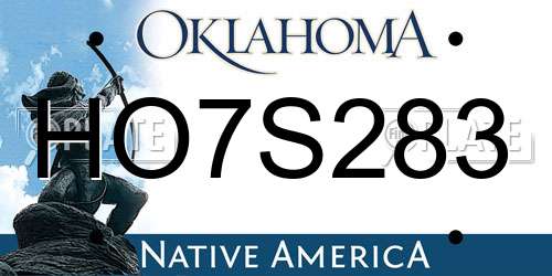 HO7S283 Oklahoma License Plate
