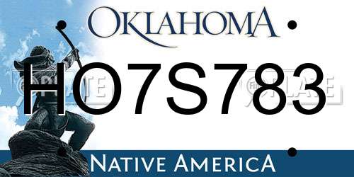 HO7S783 Oklahoma License Plate