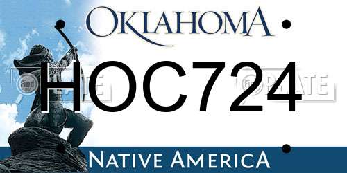 HOC724 Oklahoma License Plate