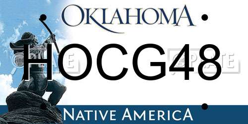 HOCG48 Oklahoma License Plate