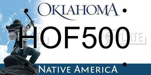HOF500 Oklahoma License Plate