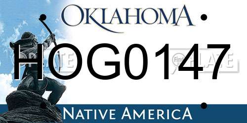 HOG0147 Oklahoma License Plate