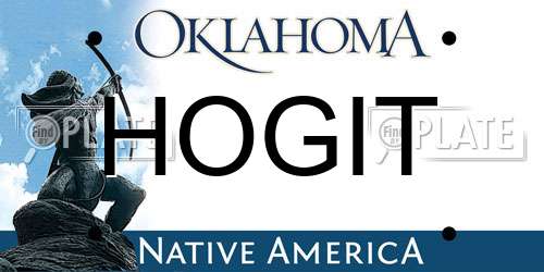 HOGIT Oklahoma License Plate