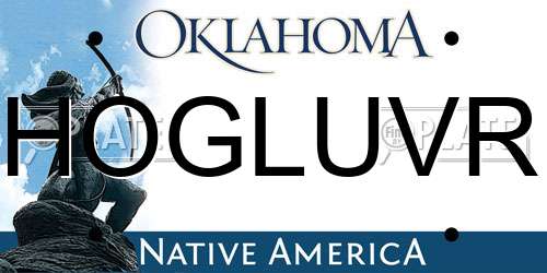 HOGLUVR Oklahoma License Plate
