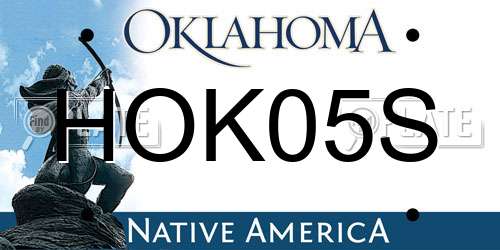 HOK05S Oklahoma License Plate