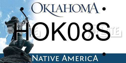 HOK08S Oklahoma License Plate