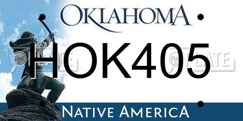 HOK405 Oklahoma License Plate
