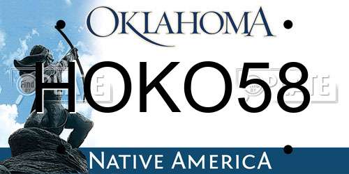 HOKO58 Oklahoma License Plate