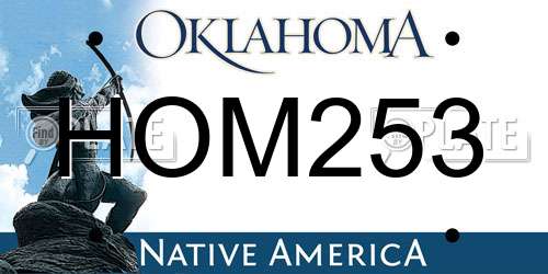 HOM253 Oklahoma License Plate