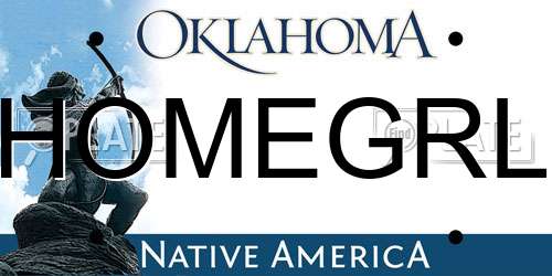 HOMEGRL Oklahoma License Plate