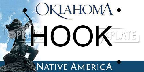 HOOK Oklahoma License Plate