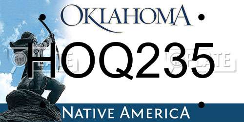 HOQ235 Oklahoma License Plate