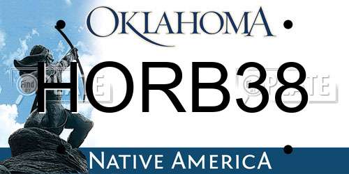 HORB38 Oklahoma License Plate