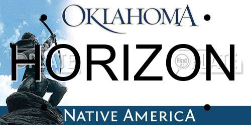 HORIZON Oklahoma License Plate