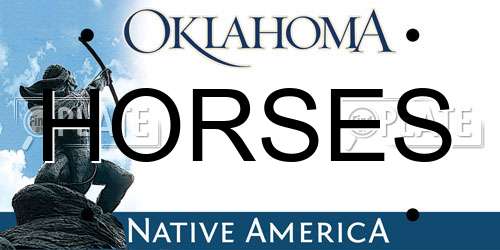 HORSES Oklahoma License Plate