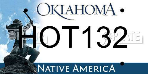 HOT132 Oklahoma License Plate
