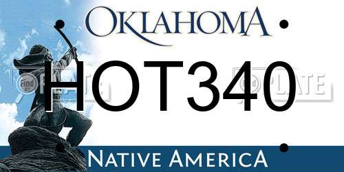 HOT340 Oklahoma License Plate