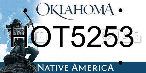 HOT5253 Oklahoma License Plate