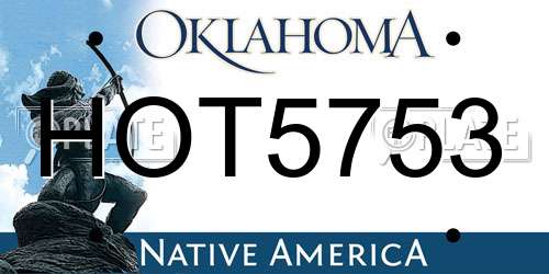 HOT5753 Oklahoma License Plate