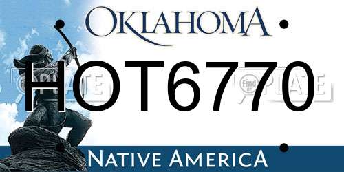 HOT6770 Oklahoma License Plate