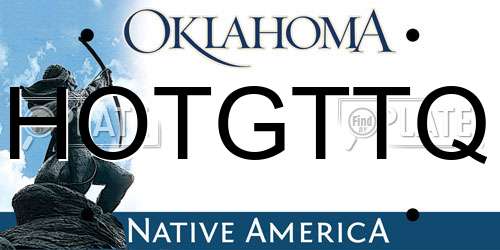 HOTGTTQ Oklahoma License Plate